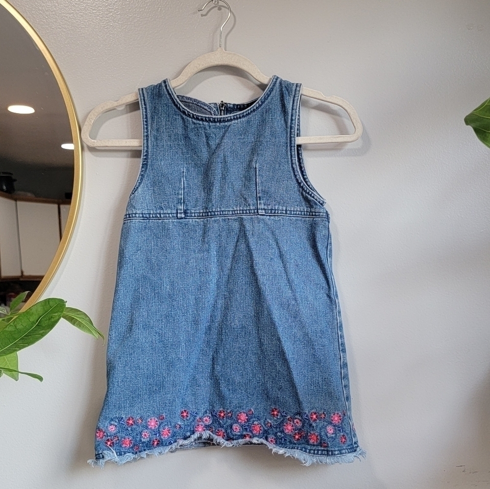 Sonoma jean company vintage denim floral  kids dress size 6